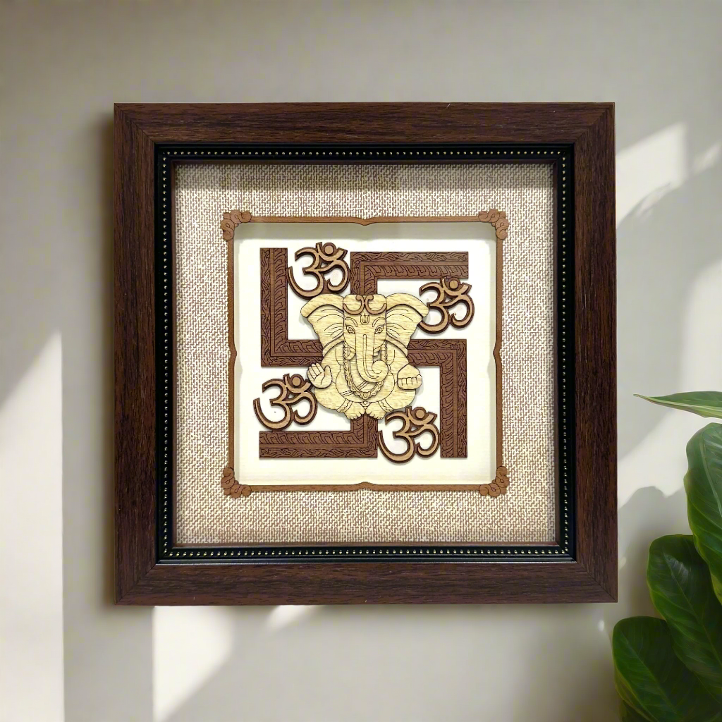 Swastik Ganesha New Arrival 3D Artwork Wall & Table Top Spiritual By Tamrapatra