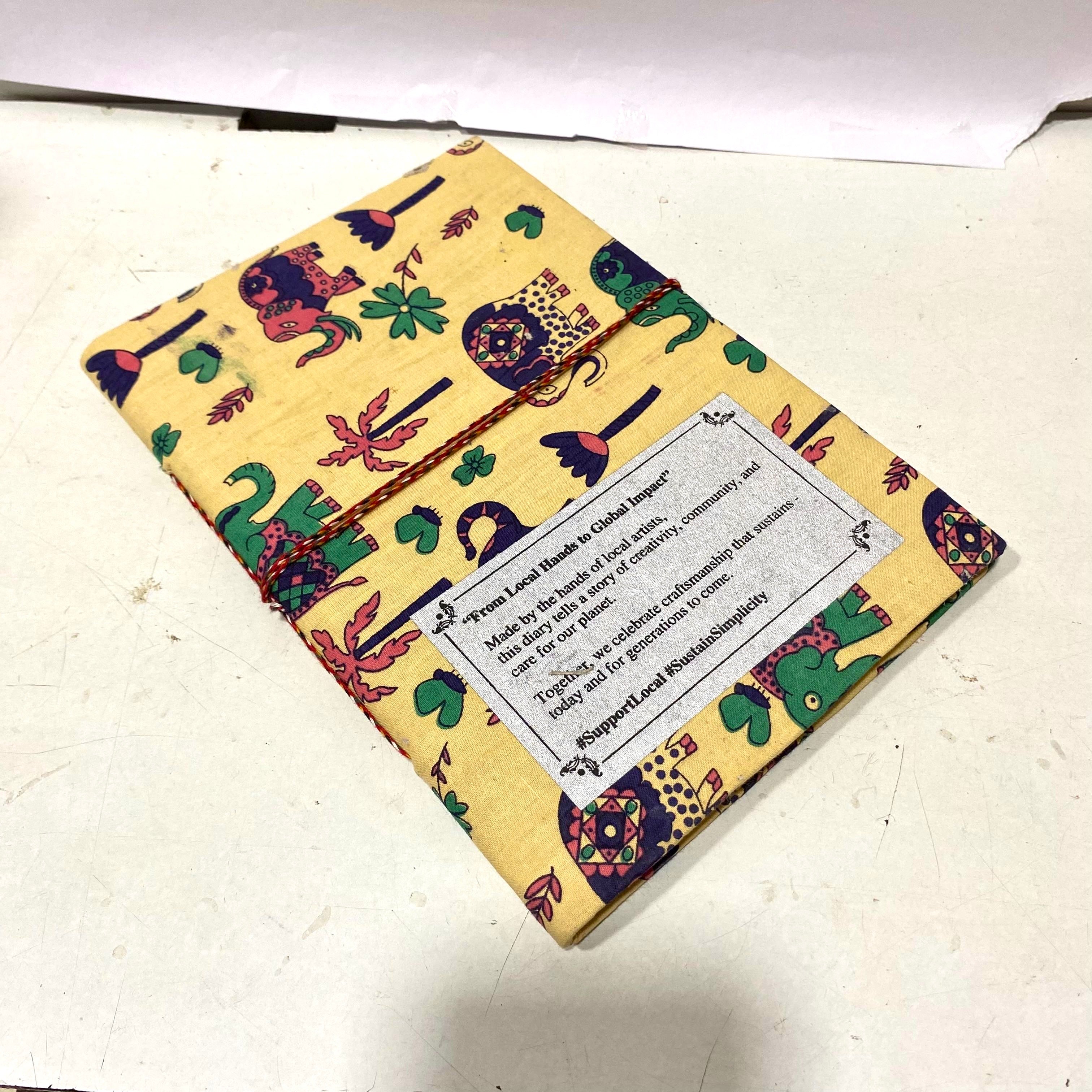 Handmade Paper Diary Gifting Collection Floral Cloth Painting XL Tamrapatra