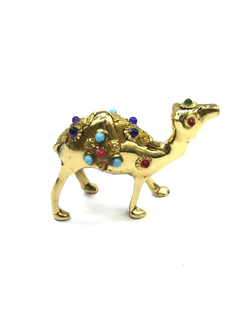 Brass Camel With Stone Excellent Design Antique Showpiece From Tamrapatra