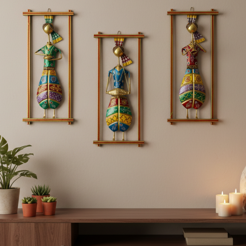 Standing Musicians In Beautiful Metal Frame Home Office Decor By Tamrapatra