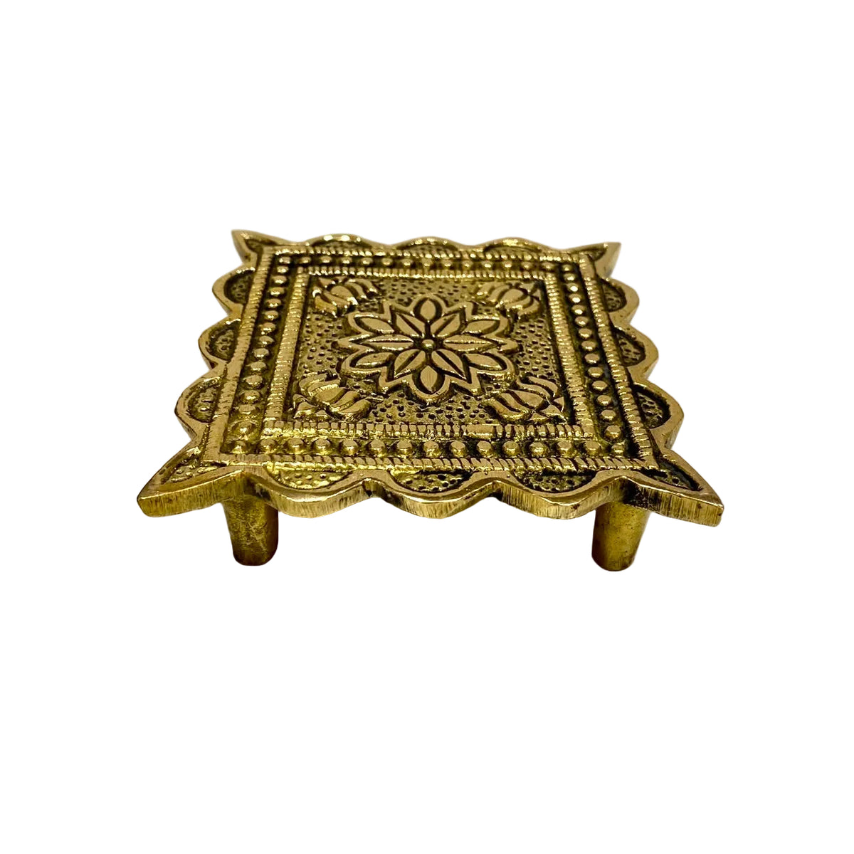 Brass Bajoth Chowki To Keep Idols Decoration Handcrafted Designer By Tamrapatra
