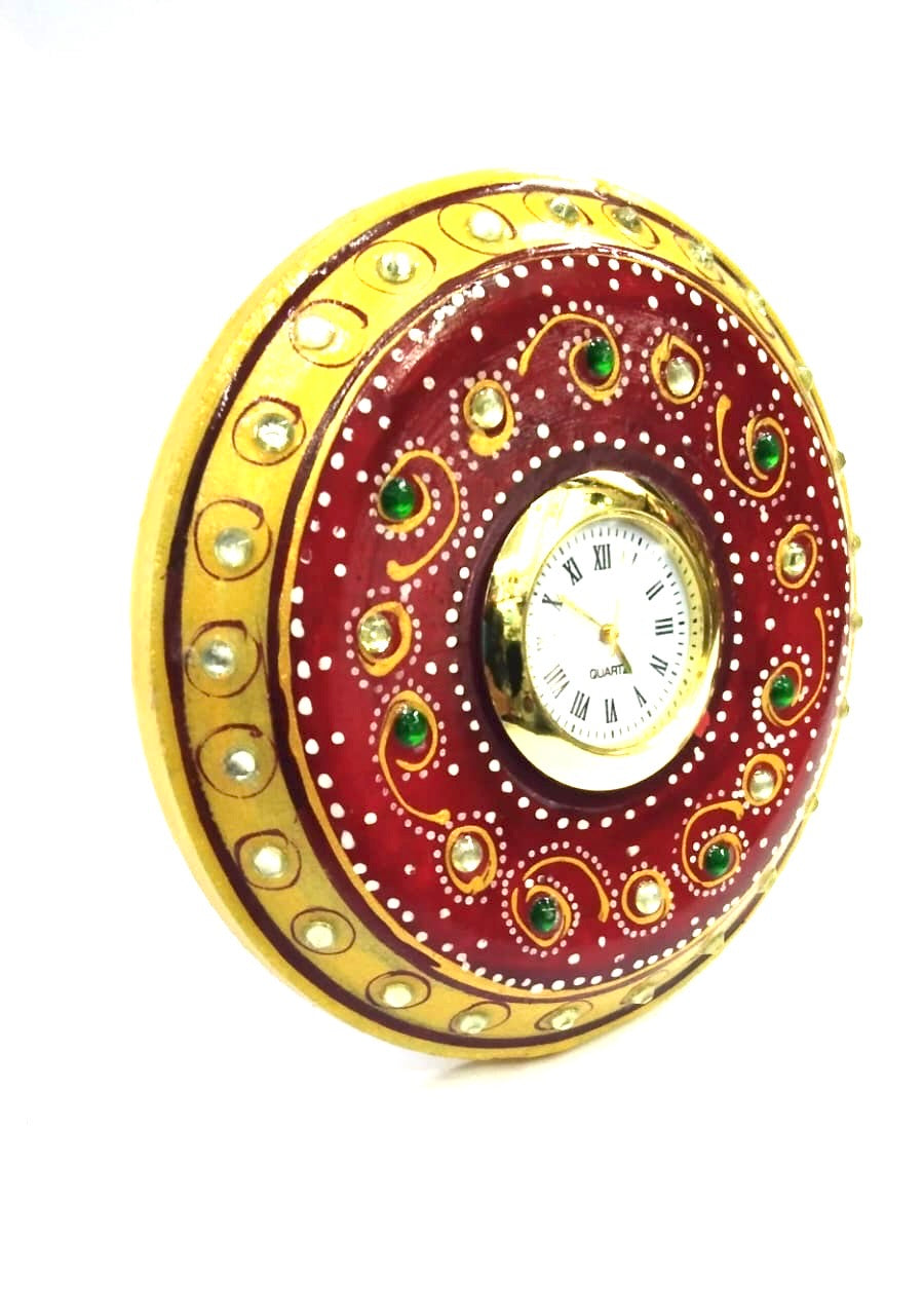 Round Square Style Table Clock Desk Accessories Perfect Gifting By Tamrapatra