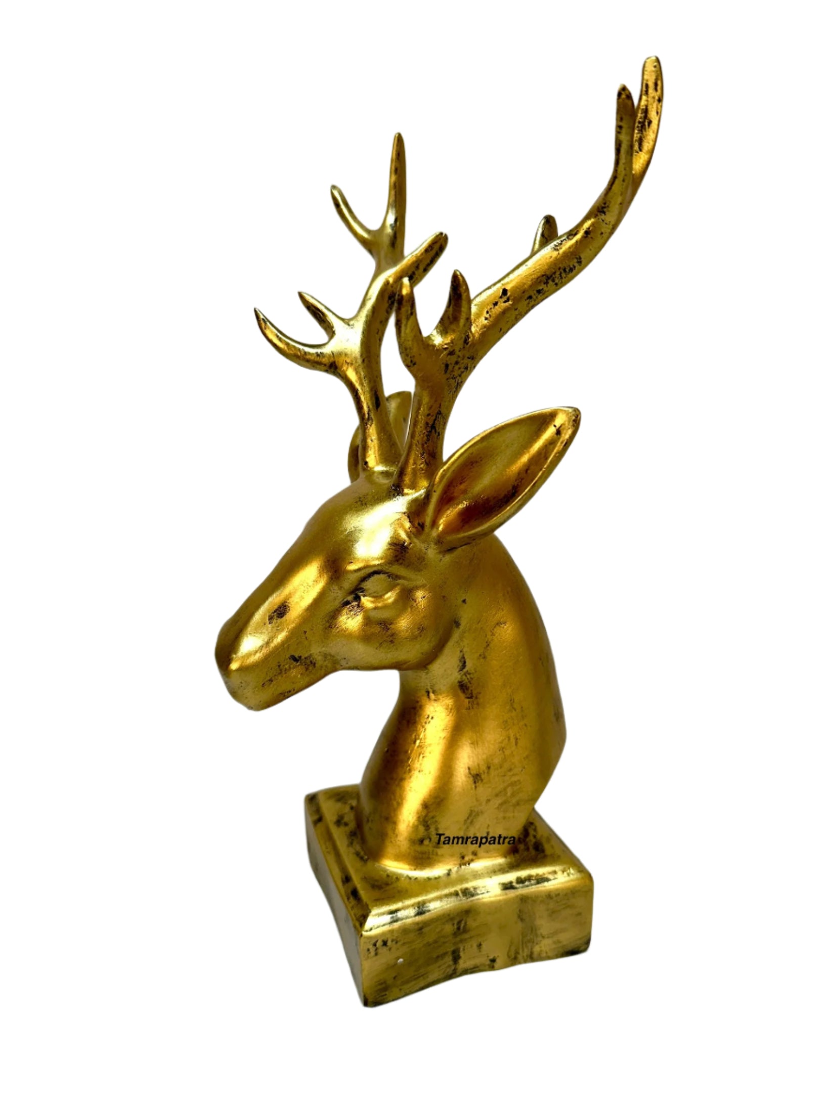 Premium White Deer With Golden Antlers Face Home Decor Artefacts By Tamrapatra