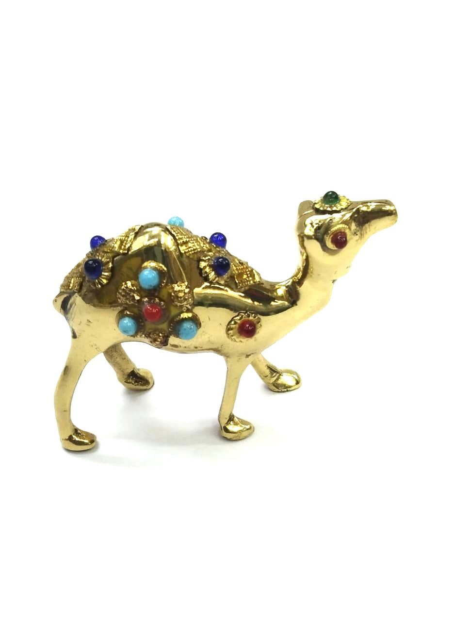 Brass Camel With Stone Excellent Design Antique Showpiece From Tamrapatra