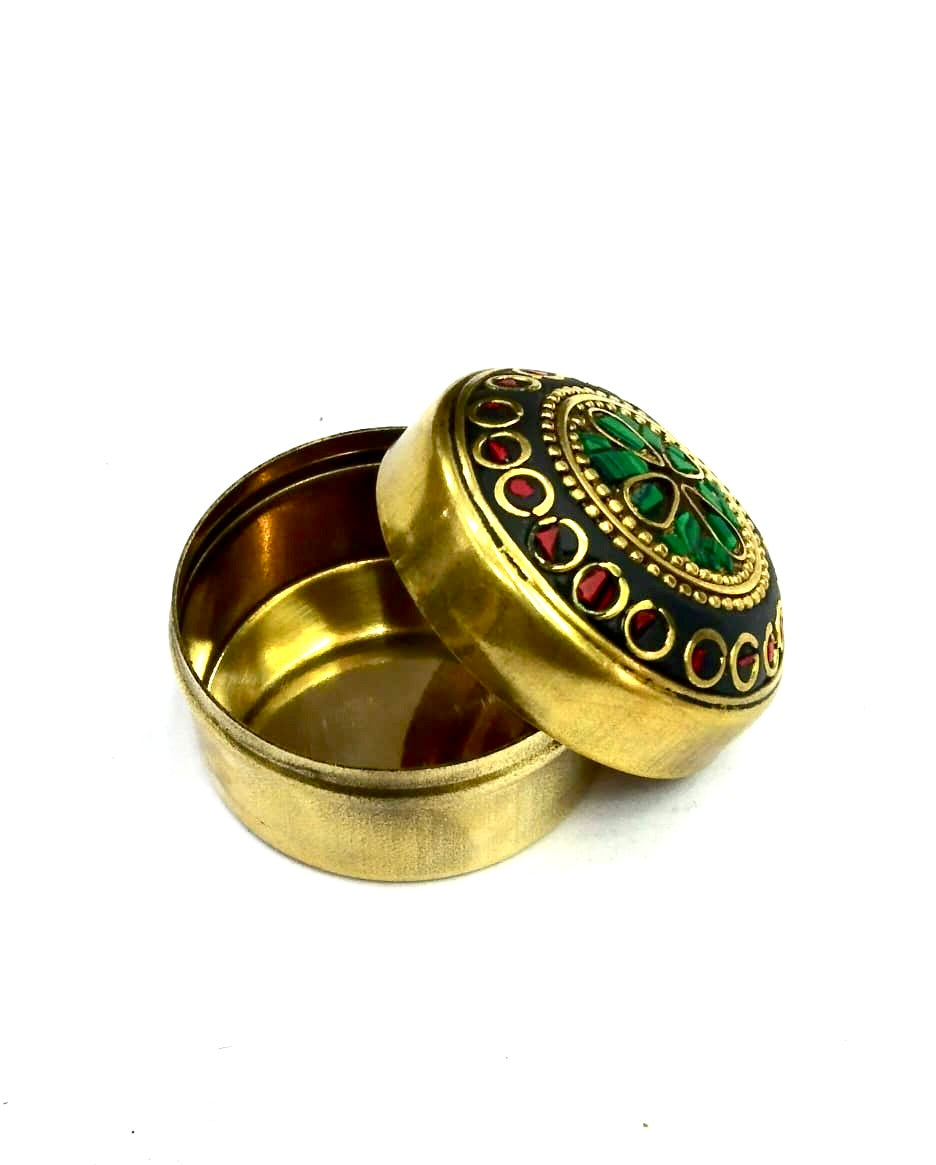 Brass Small Box For Storage Dibbi Earrings Anklet Antique Collection Tamrapatra