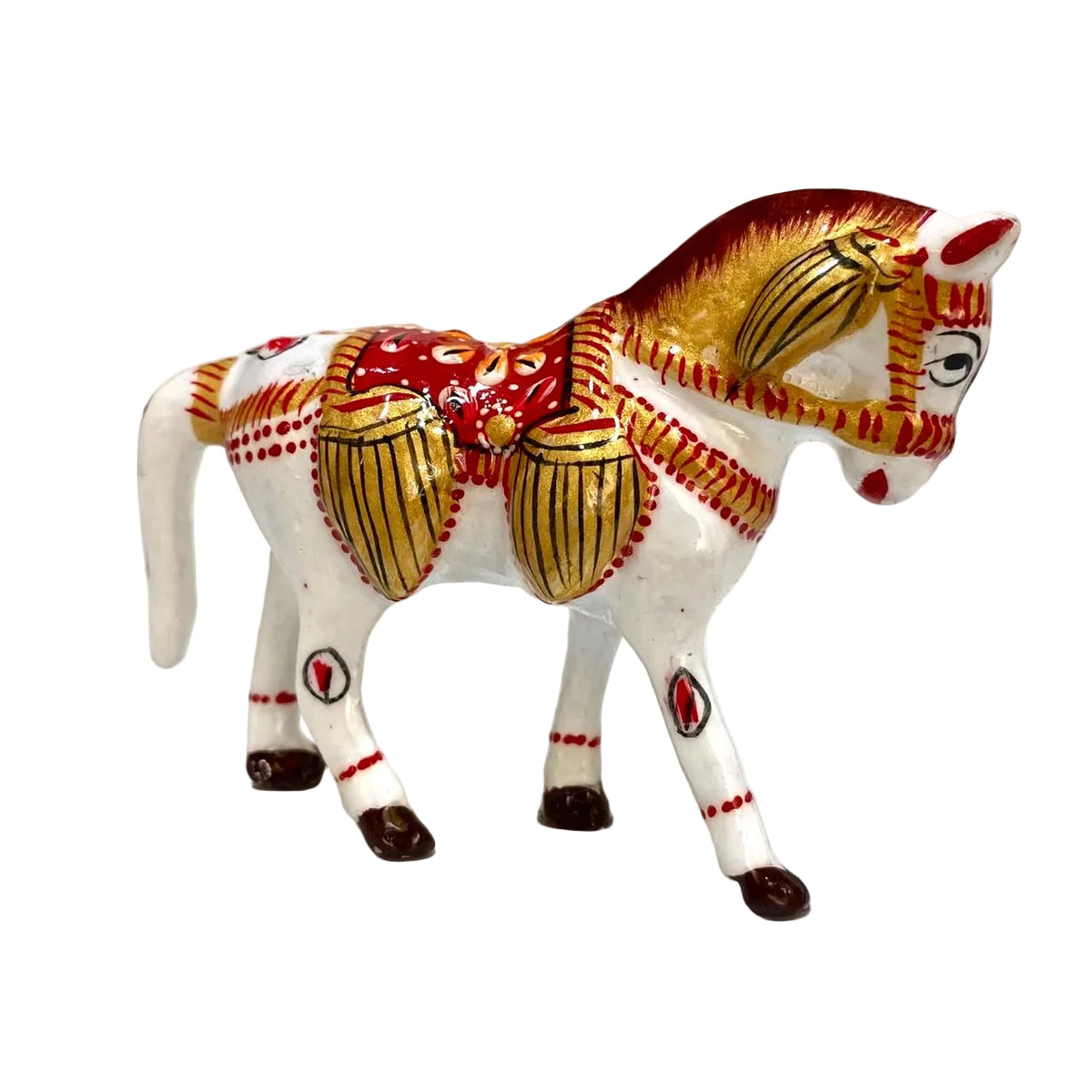Metal Minakari Hand Painted Majestic Horse Exclusive Indian Gifts By Tamrapatra