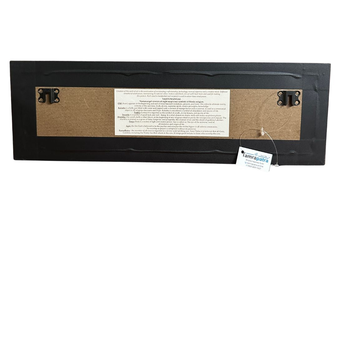Vastumangal Frame Wall Hanging Spiritual Addition Wooden 3D Art Gifts Tamrapatra