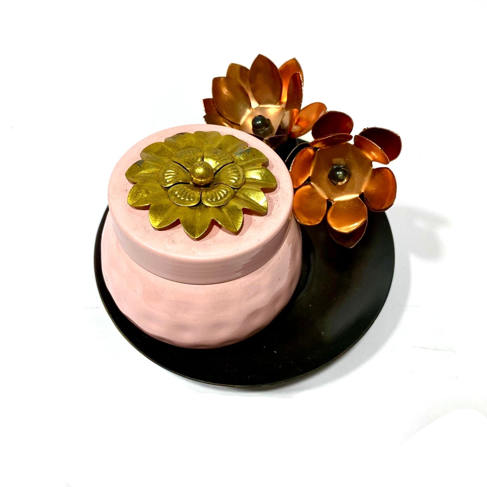 Storage Jar With Lid & Plate Exclusive Ideas For Gifting & Corporate From Tamrapatra