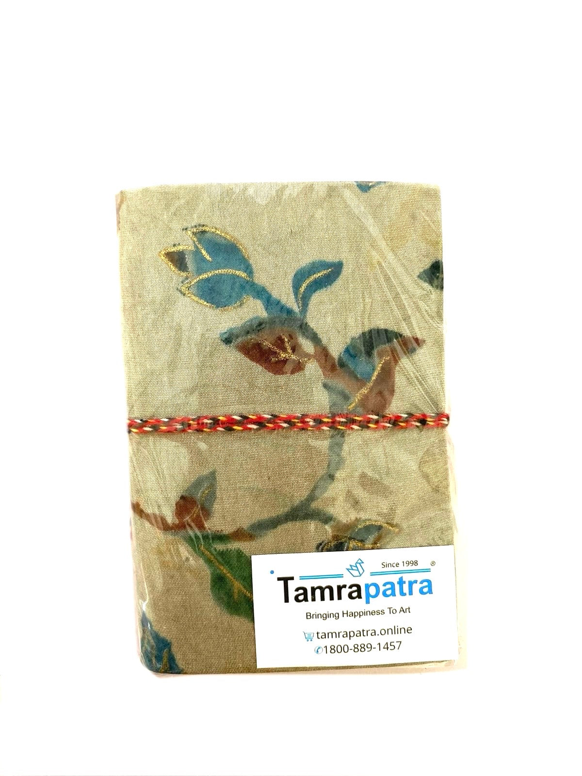 Handcrafted Made In India Diary With Cloth Floral Painted Size S By Tamrapatra