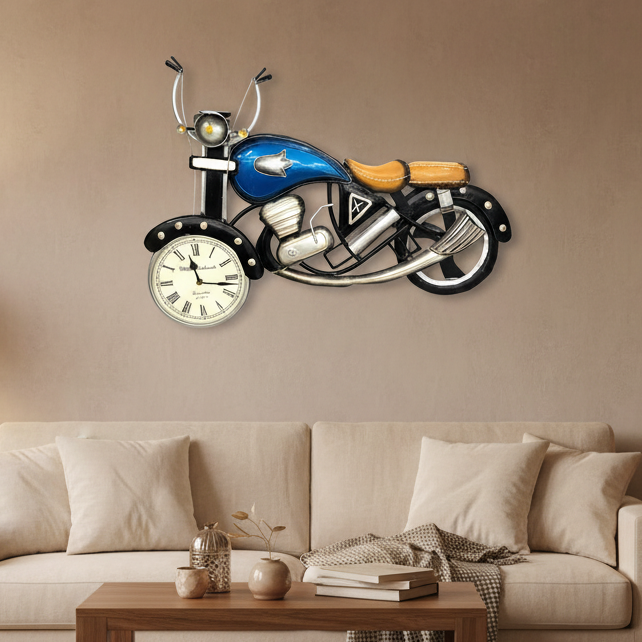 Wall Bullet Clock Bike Lovers Attraction For Home Office & Restaurant Tamrapatra - Tamrapatra