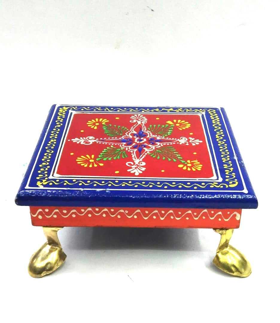 Wooden Hand Painted Bajoth Multicolor Handcrafted By Indian Artisans By Tamrapatra