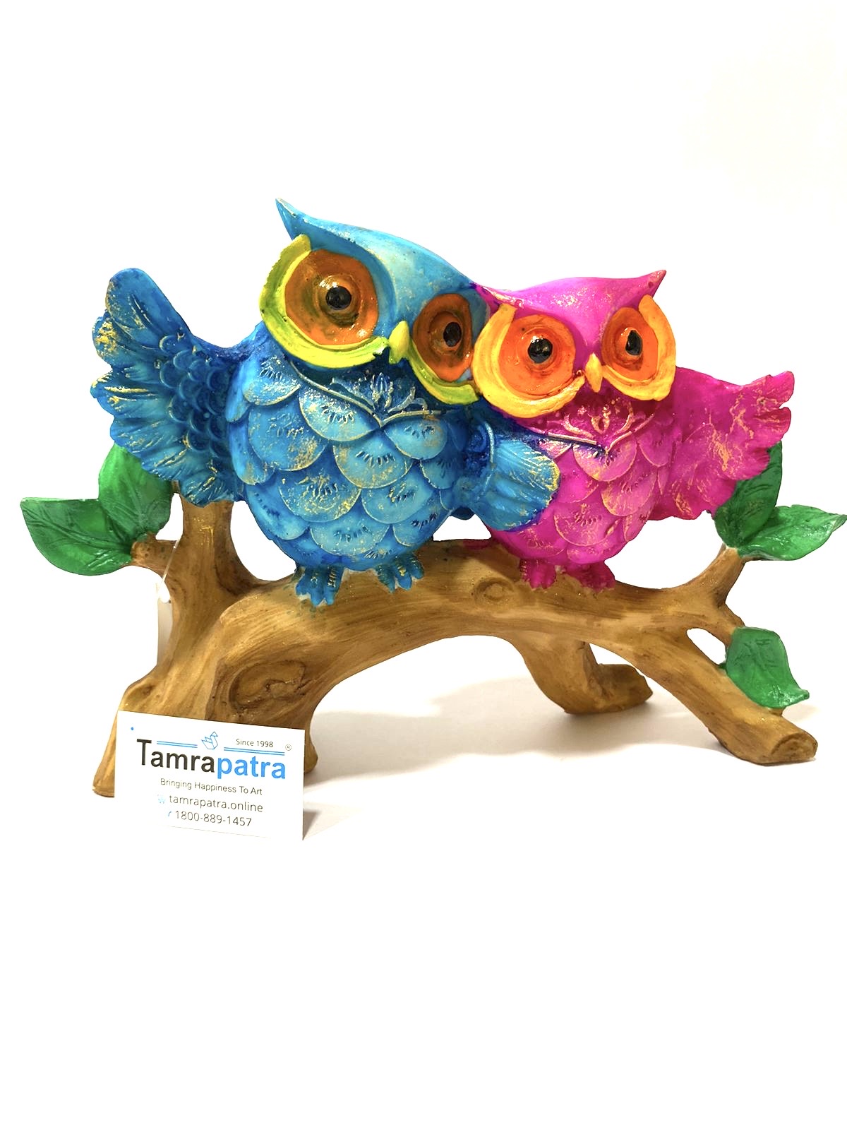 Lovely Owls Sitting On Stem Exclusive Designer Showpiece From Tamrapatra