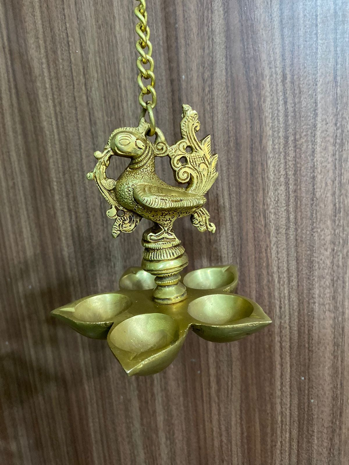 Brass Hangings Peacock Style With Heavy Bells Exclusive Creations Tamrapatra