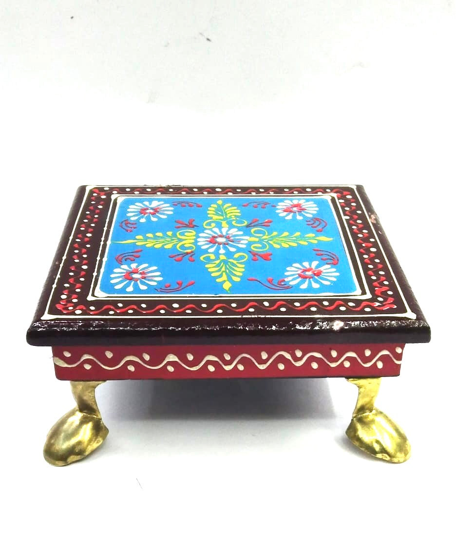 Wooden Hand Painted Bajoth Multicolor Handcrafted By Indian Artisans By Tamrapatra