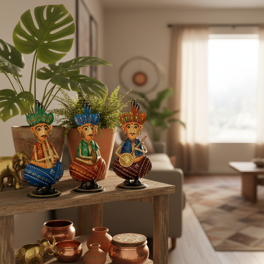 Multicolor Turban Men In Traditional Indian Attire In Musical Theme By Tamrapatra