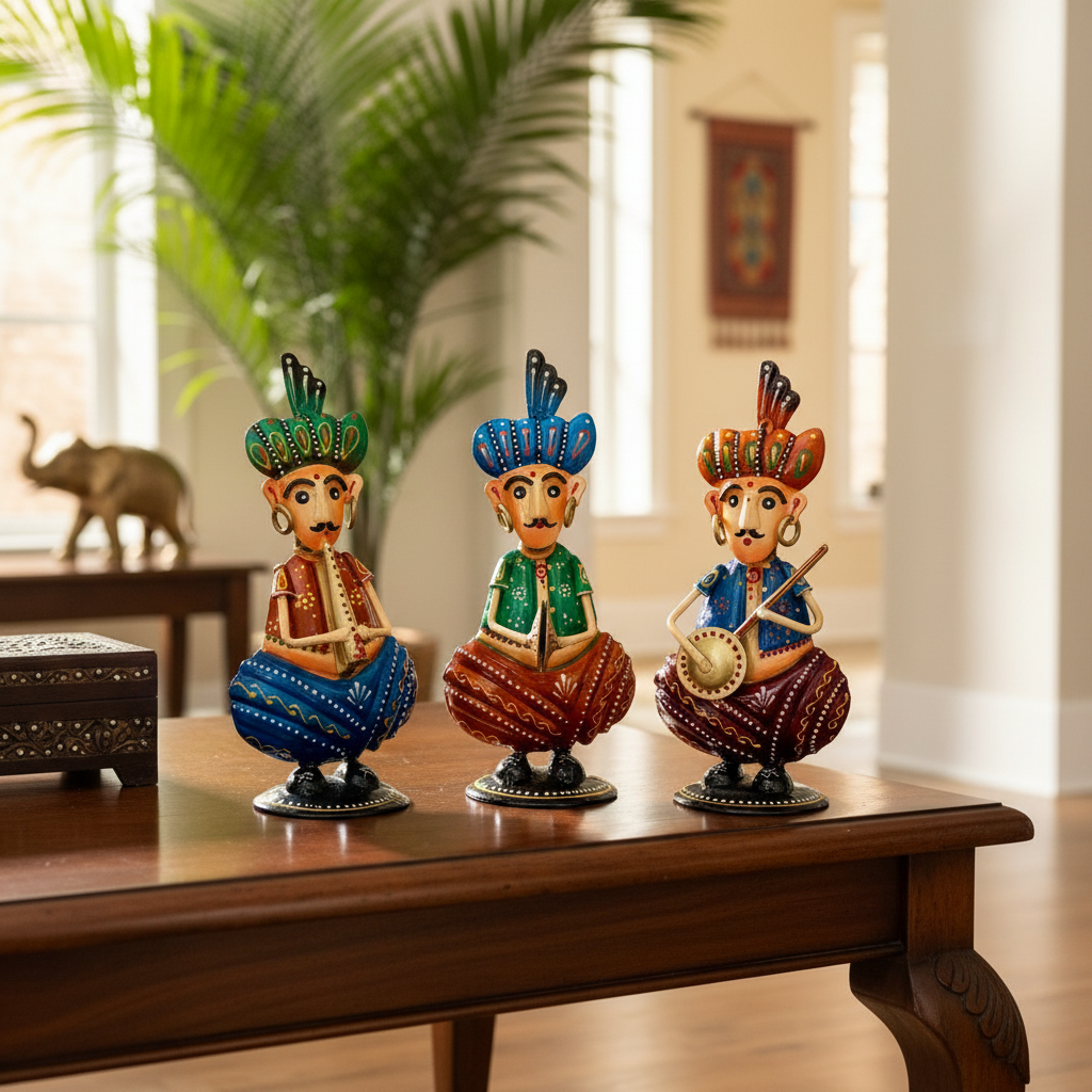 Multicolor Turban Men In Traditional Indian Attire In Musical Theme By Tamrapatra