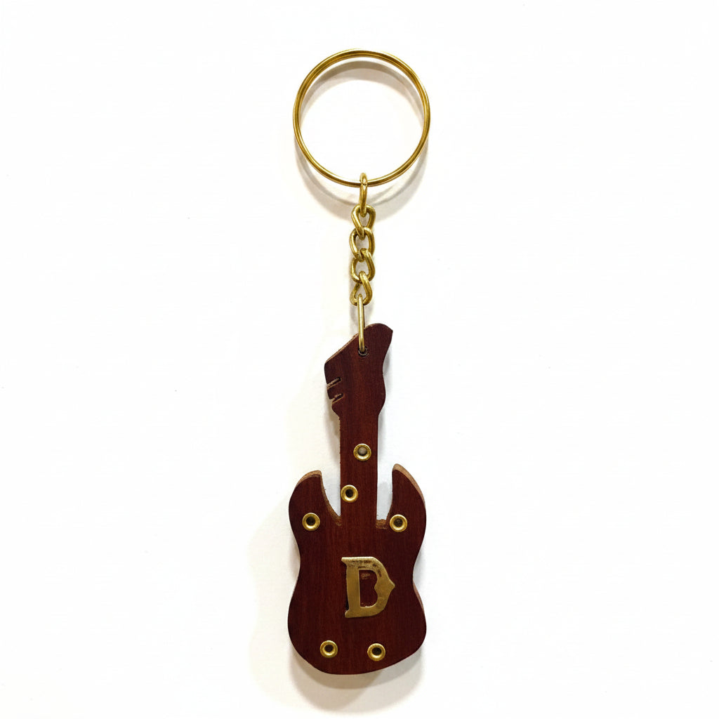 Flaunt Guitar Alphabet Stylish Keychain For Your Keys Wooden From Tamrapatra - Tamrapatra