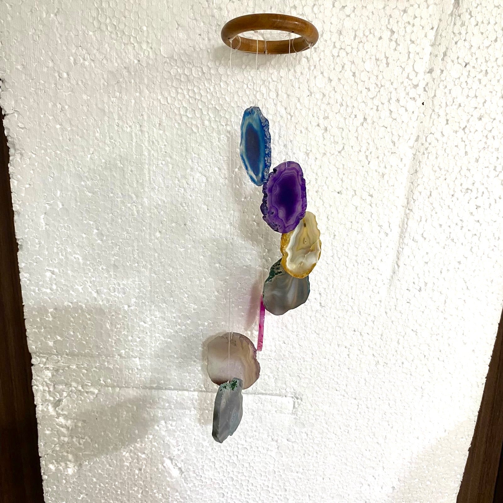 Agate Stone Spiral & Straight Hangings Multi Color Garden & Indoor By Tamrapatra