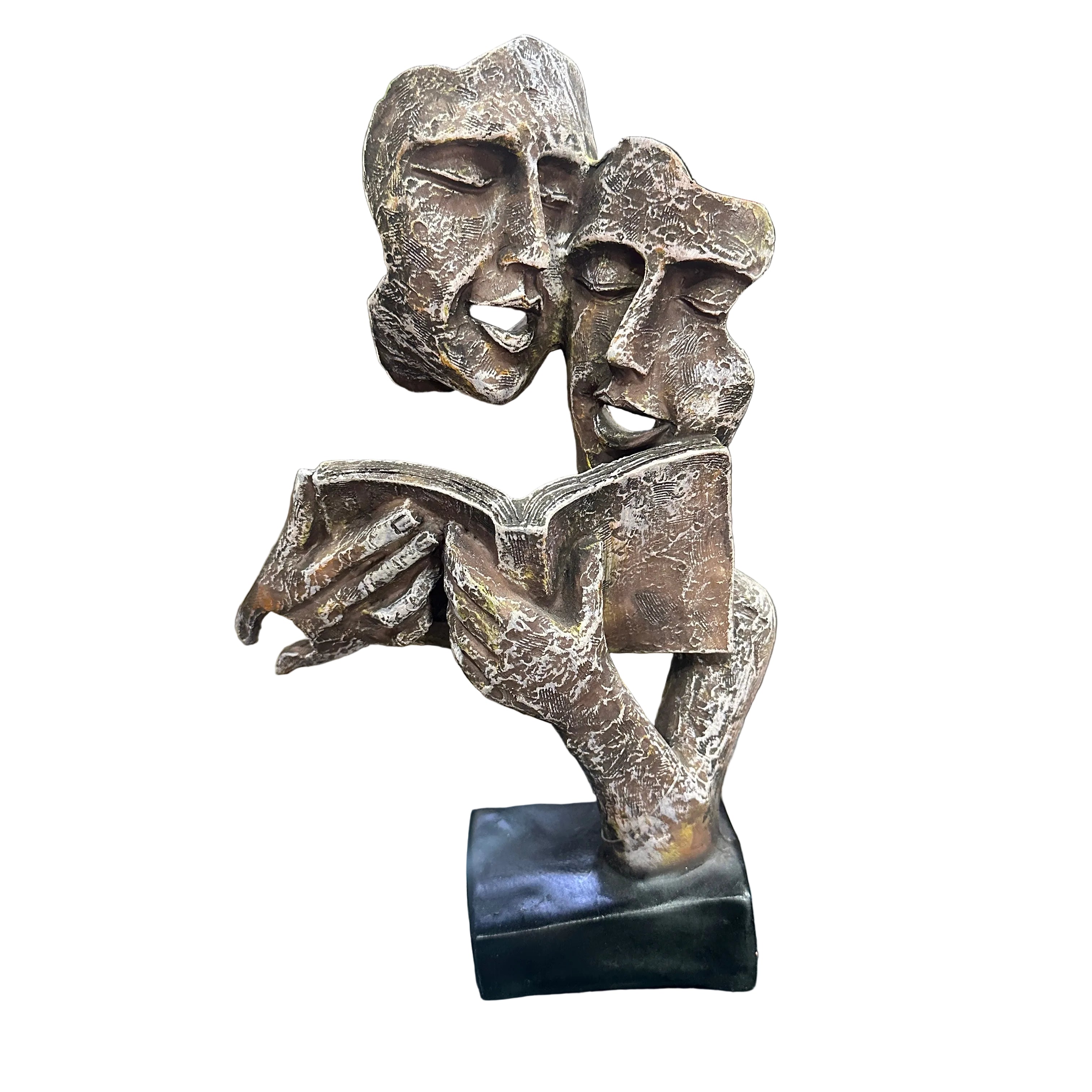 Couple Reading Book Lovers Theme Unique Artifacts Theme Statue By Tamrapatra - Tamrapatra