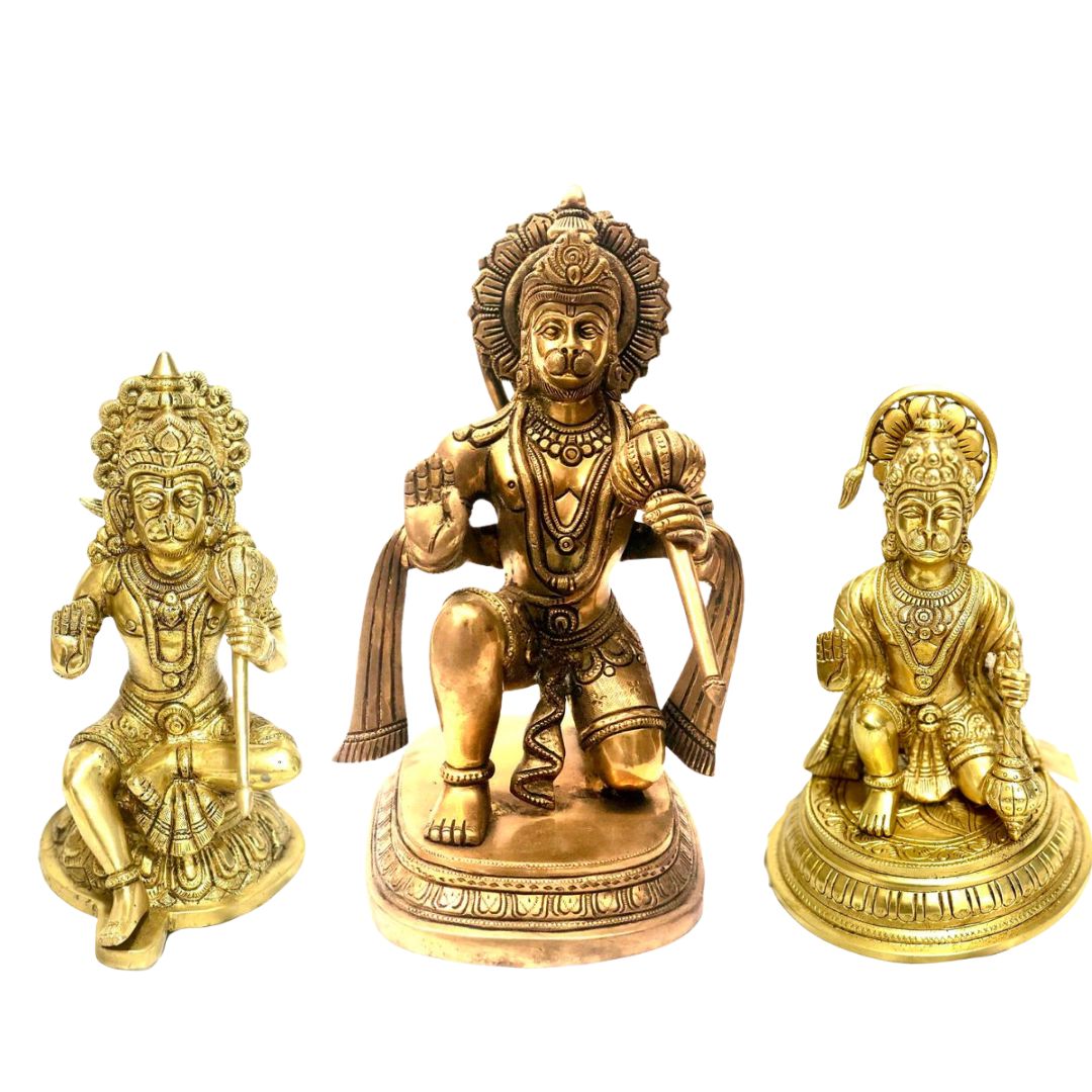 Lord Hanuman Mighty Brass Statue Ardent Devotee Of Lord Rama By Tamrapatra