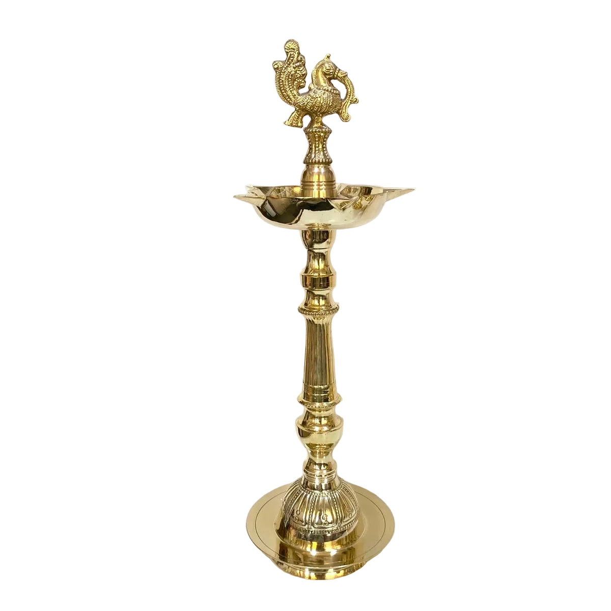 5 Wick Mukhi Diya Brass Handmade Spiritual Accessories Folding By Tamrapatra - Tamrapatra