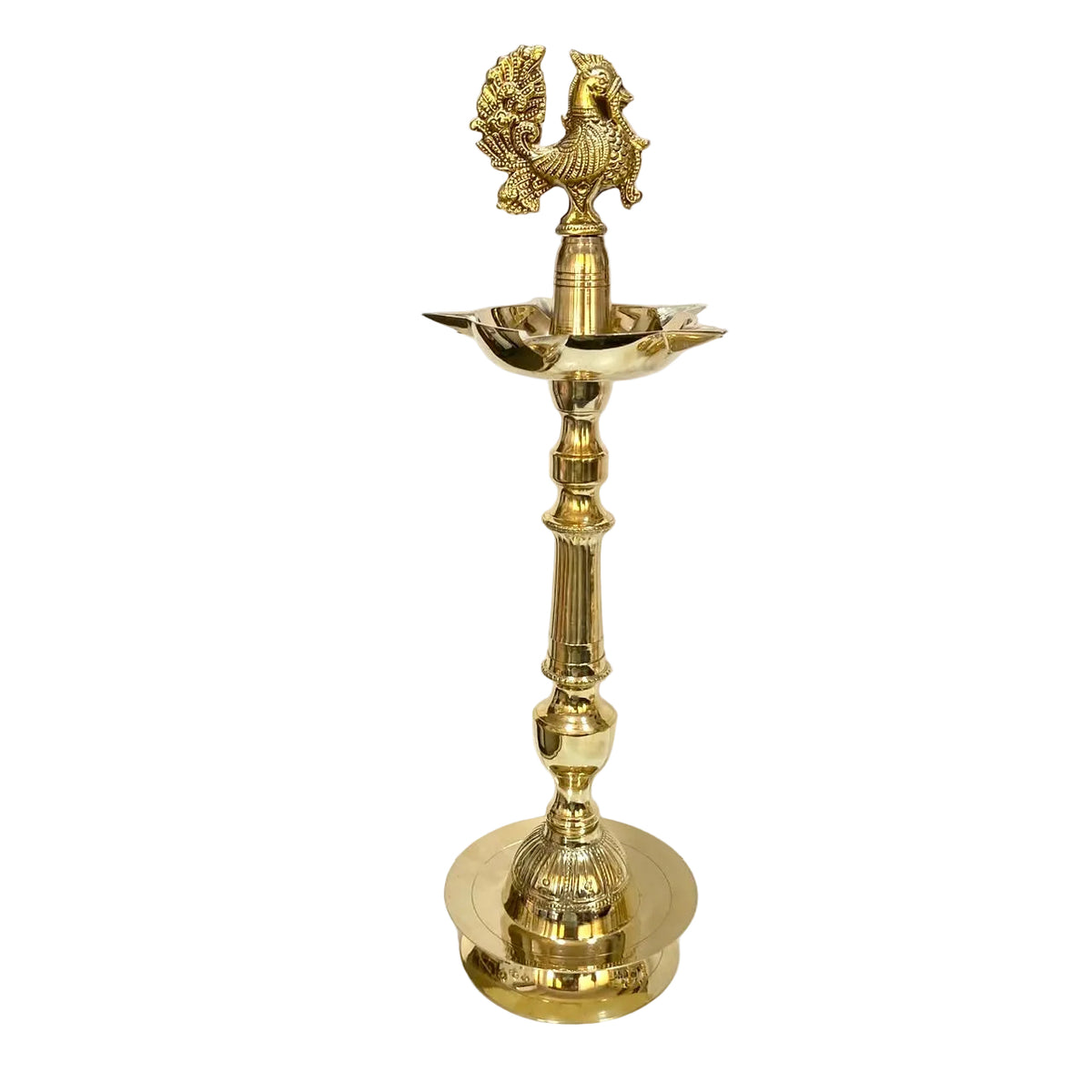 5 Wick Mukhi Diya Brass Handmade Spiritual Accessories Folding By Tamrapatra - Tamrapatra