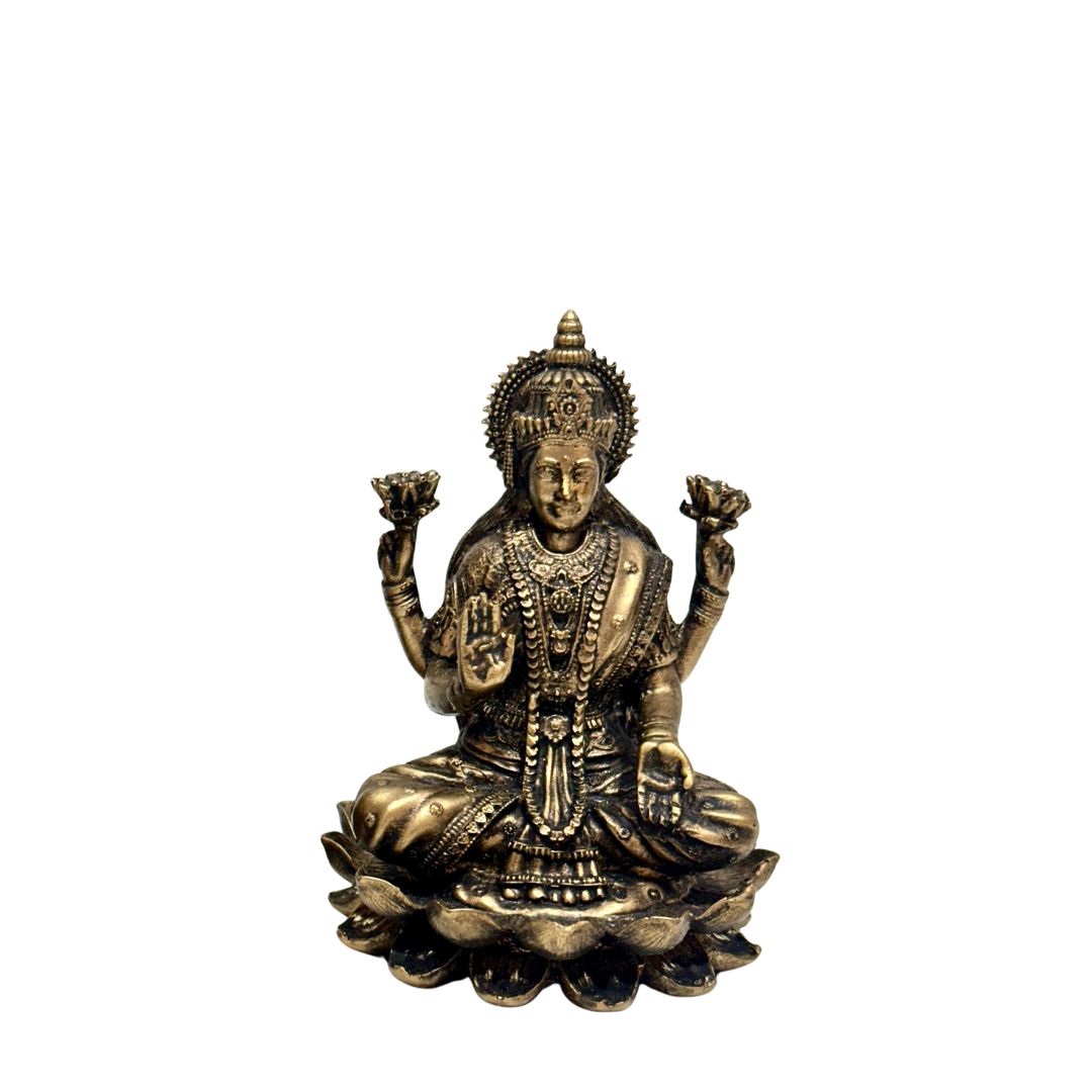 Premium Lord Ganesh Lakshmi Cold Cast Bronze Collectible Set Of 2 By Tamrapatra