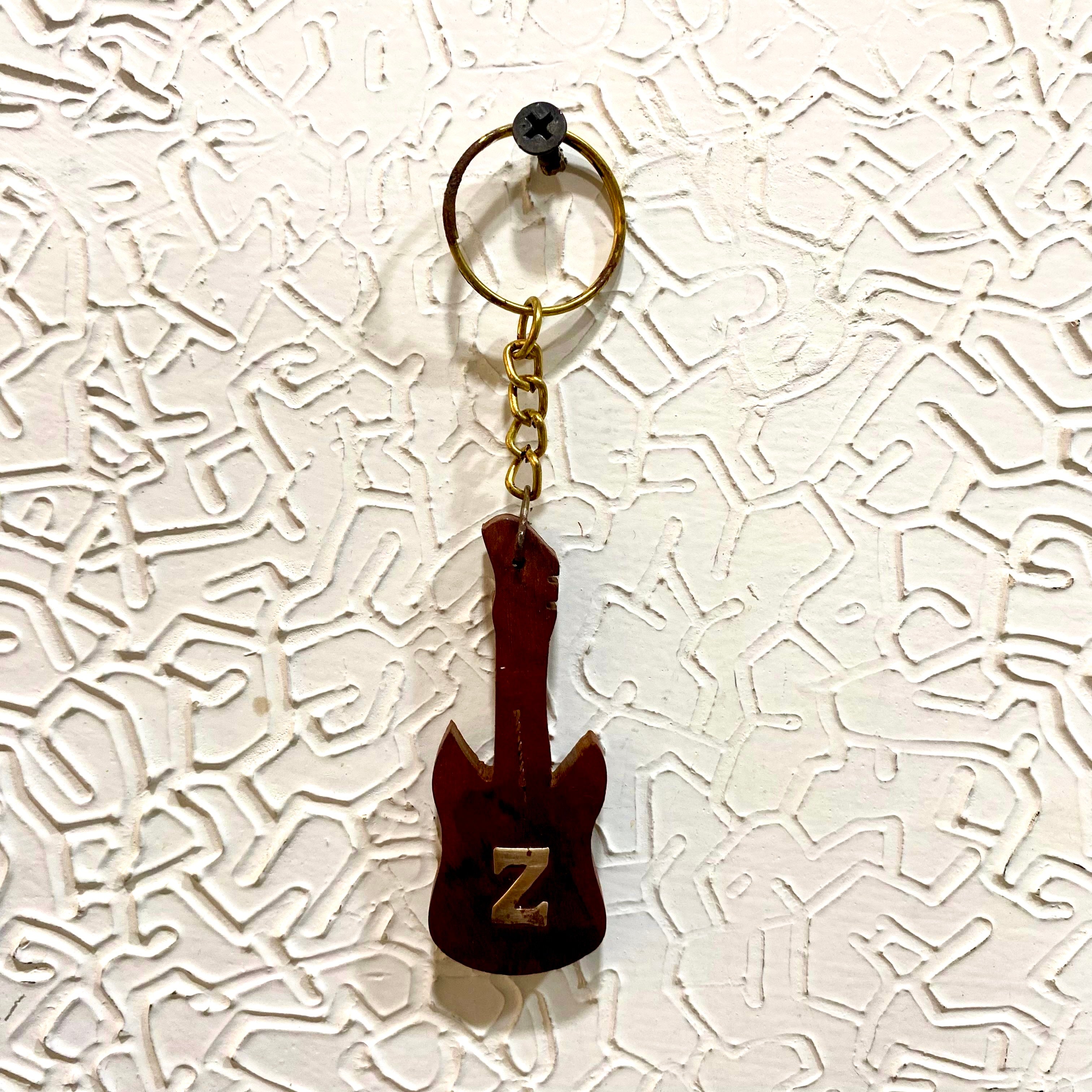 Flaunt Guitar Alphabet Stylish Keychain For Your Keys Wooden From Tamrapatra - Tamrapatra