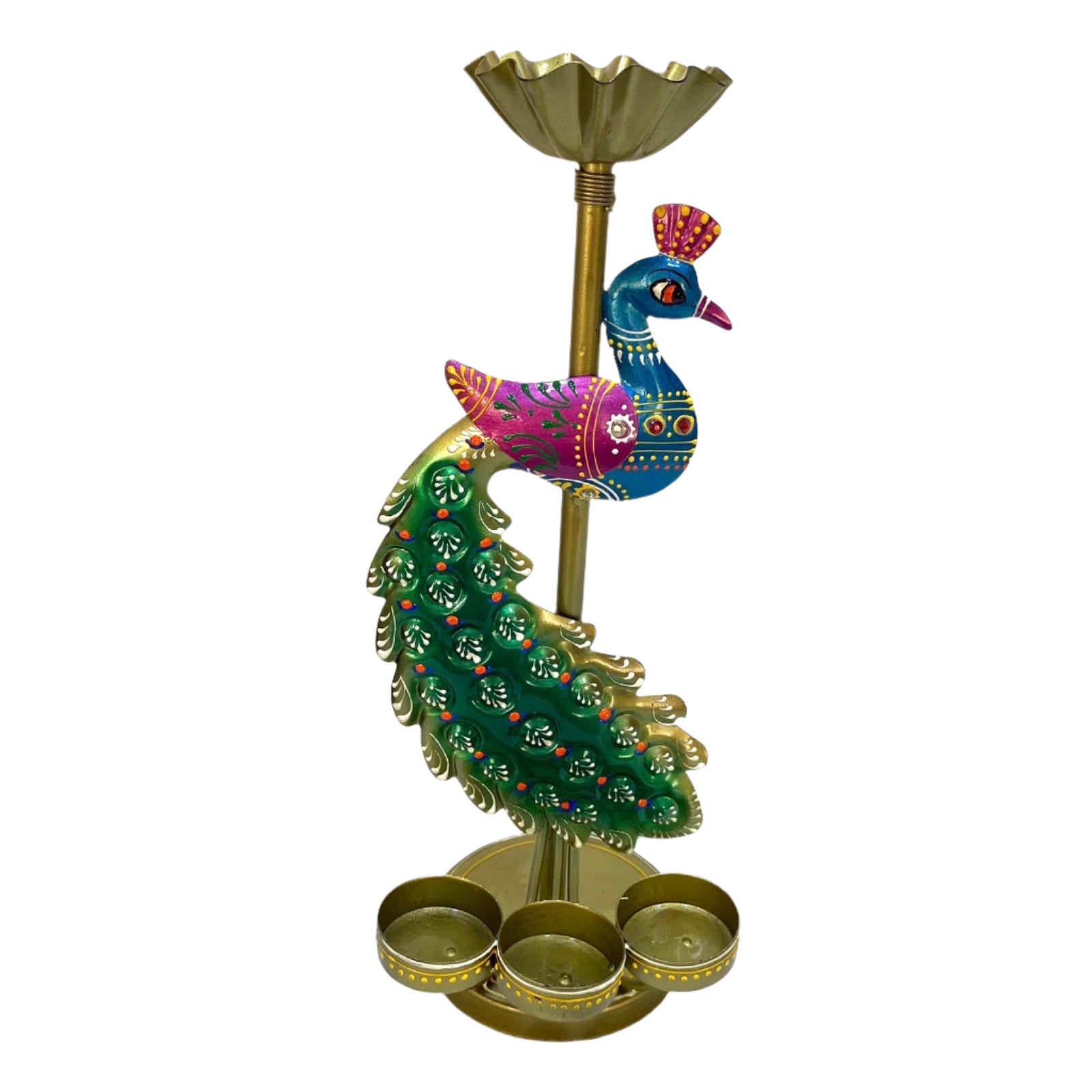 3 Metal Tea Light Holder Beautiful Hand Painted Attractive Designs From Tamrapatra