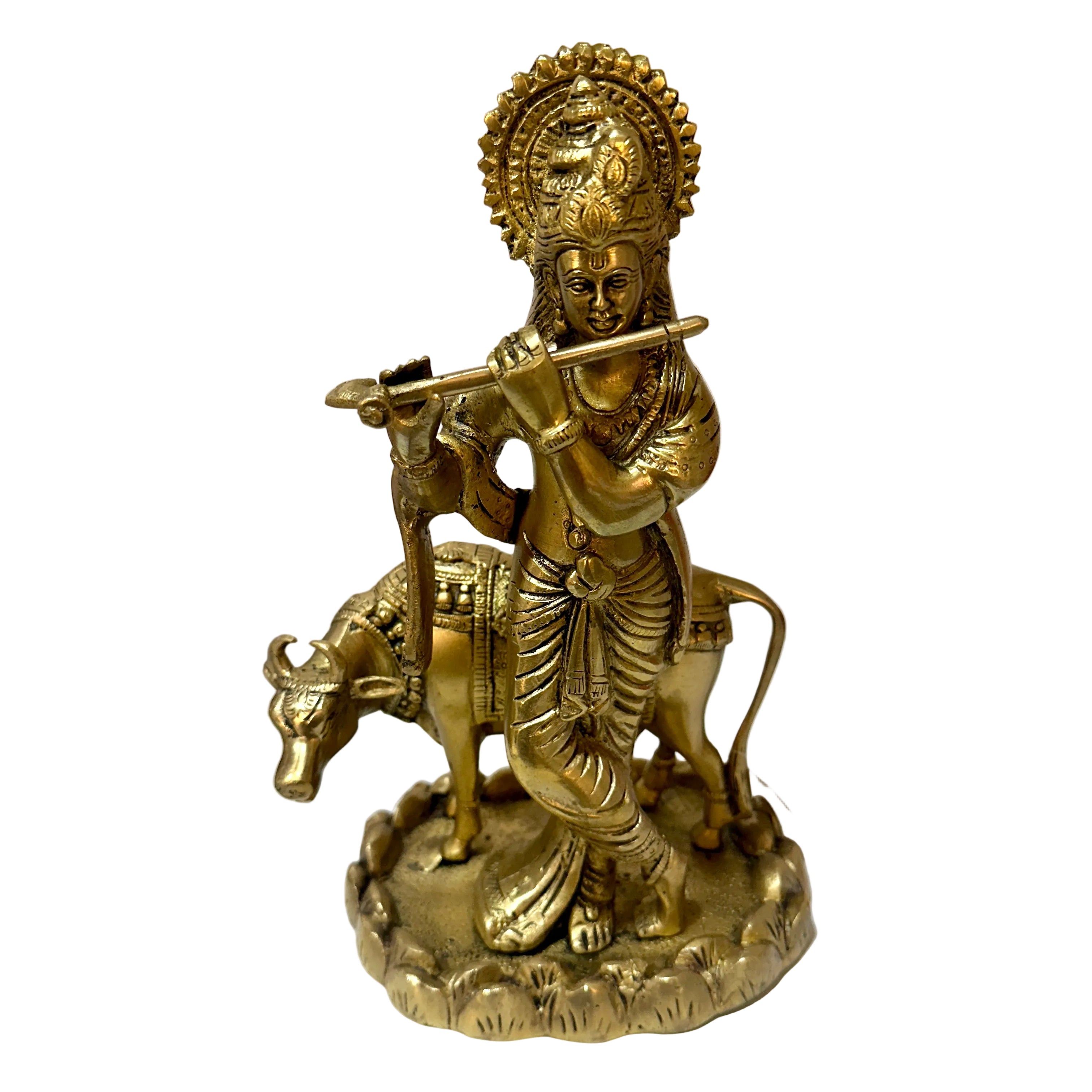 Standing Krishna Brass Idols Playing Flute Religious Idols Collection By Tamrapatra