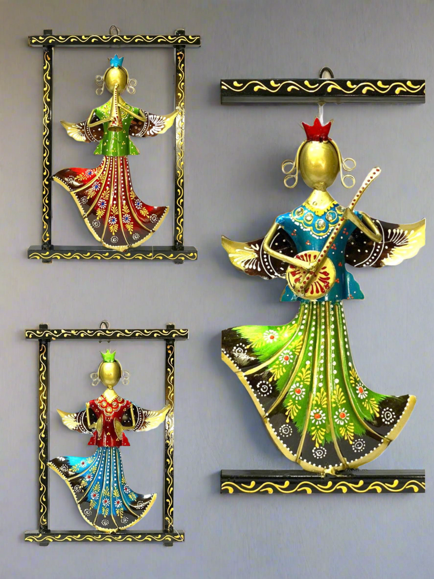 Crown Lady Musicians Frame In Options Home Metal Wall Art Designs Tamrapatra