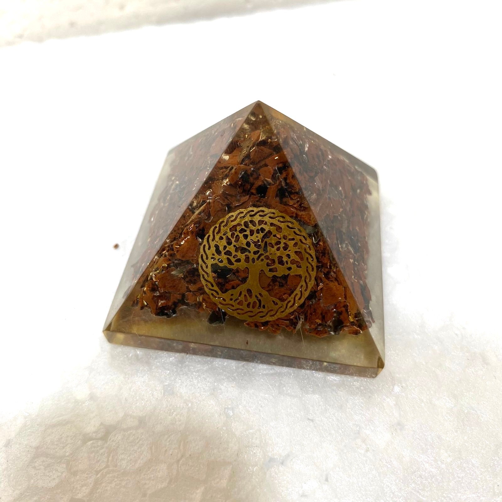 Small  Crystal Pyramid Vastu Spiritual Collection Office Desk Gifts Tamrapatra
