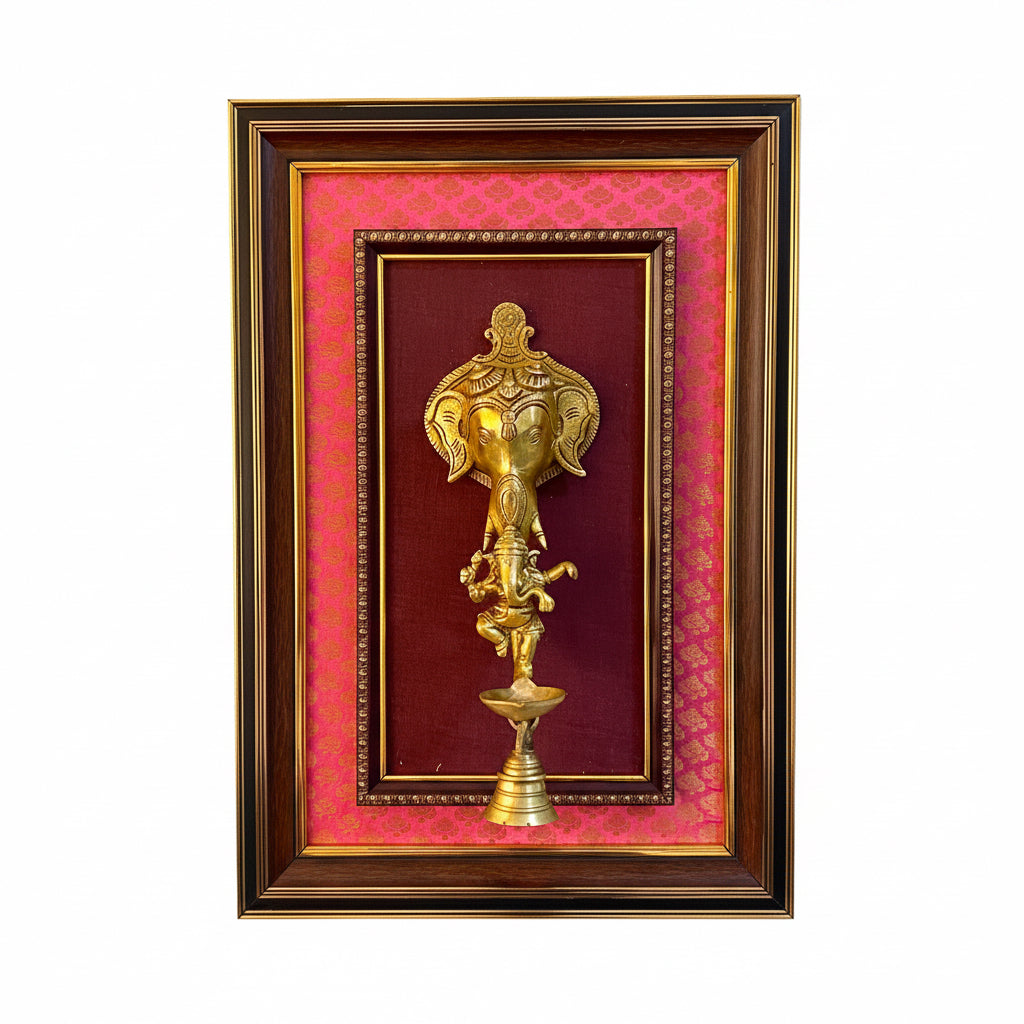 Brass Ganesha Elephant Style Frame Home Decoration Corporate By Tamrapatra - Tamrapatra