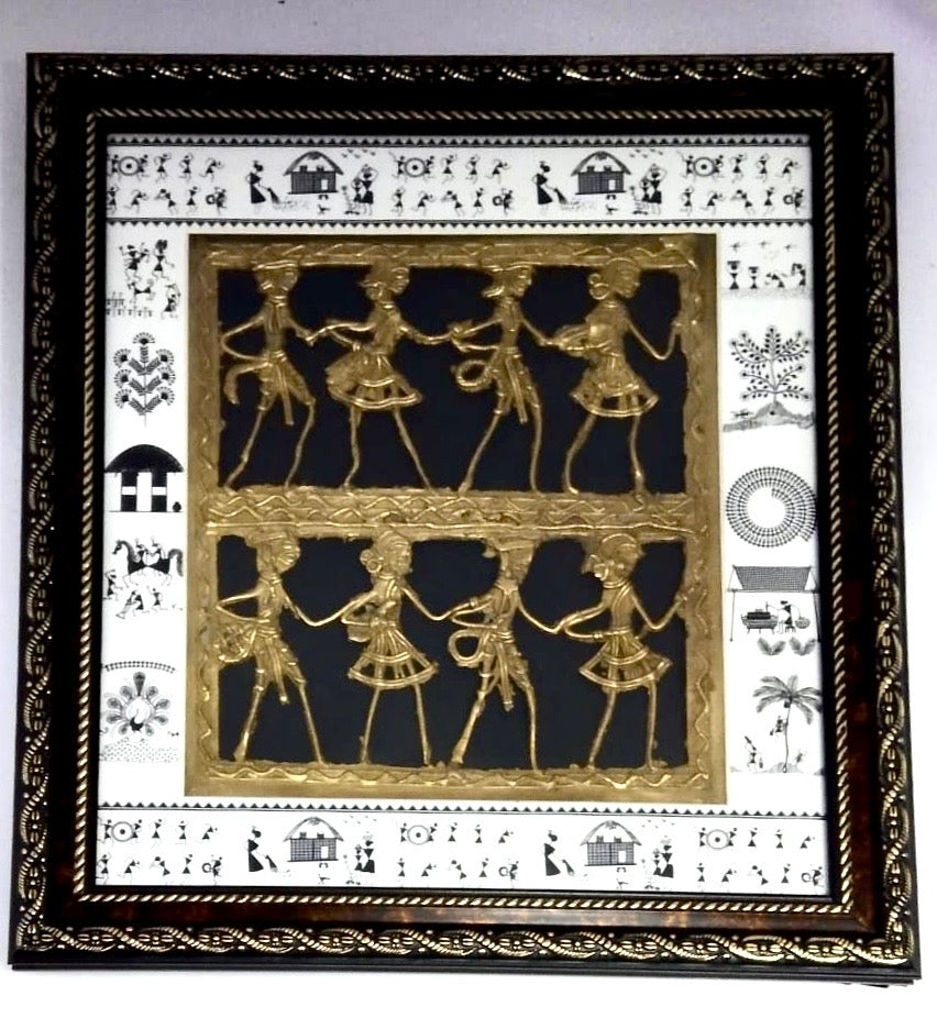 Tribal Dhokra Figures With Warli Art Frame Collection Defines Your Space Tamrapatra