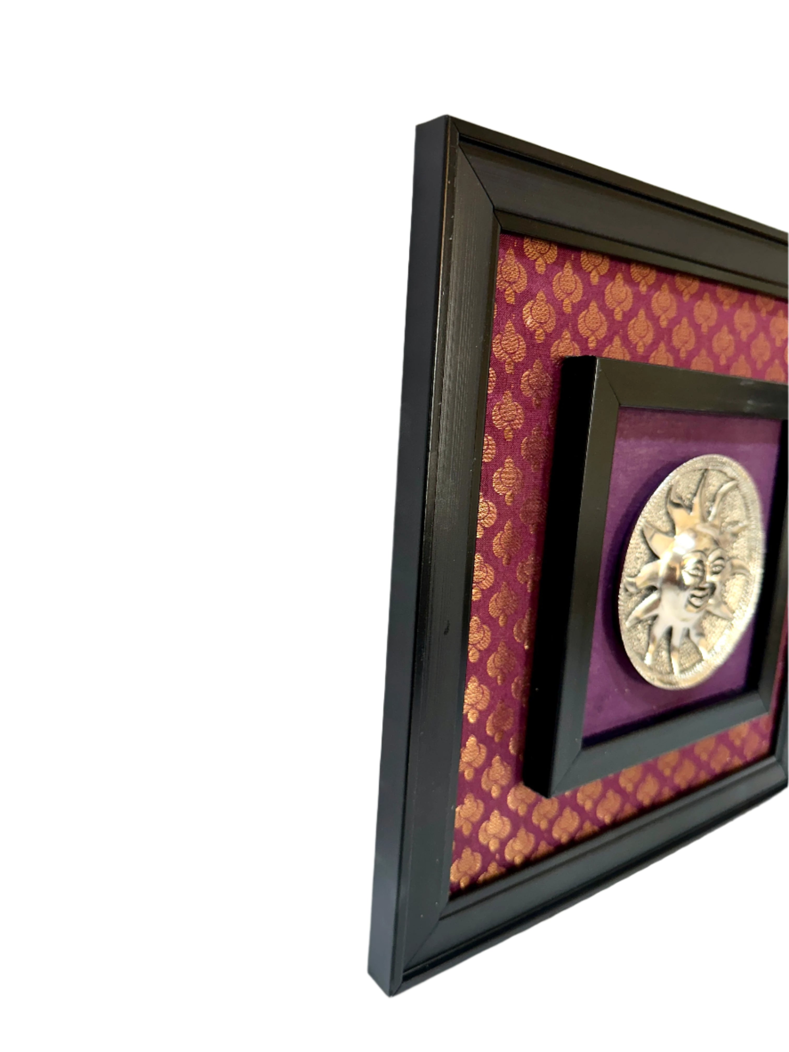 Metal Carving Plates On Beautiful Vibrant Handcrafted Frames Wall Art By Tamrapatra