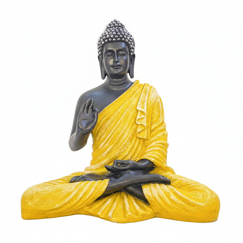 Lord Buddha In Various Antique Shades Detailed Hand Painting By Tamrapatra - Tamrapatra