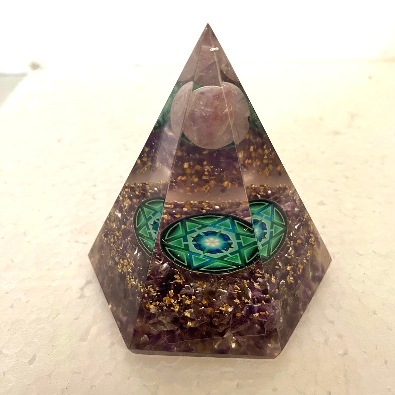 Positive 6 Side Hexagonal Pyramid In various Shades & Colors By Tamrapatra