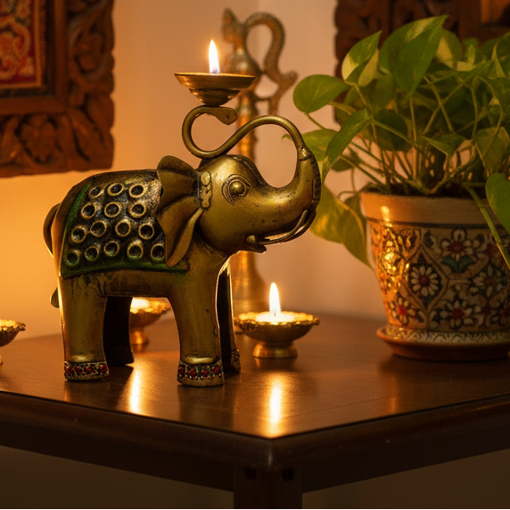 Metal Elephant Candle Holder Exclusive Gifts Decoration Exclusively At Tamrapatra