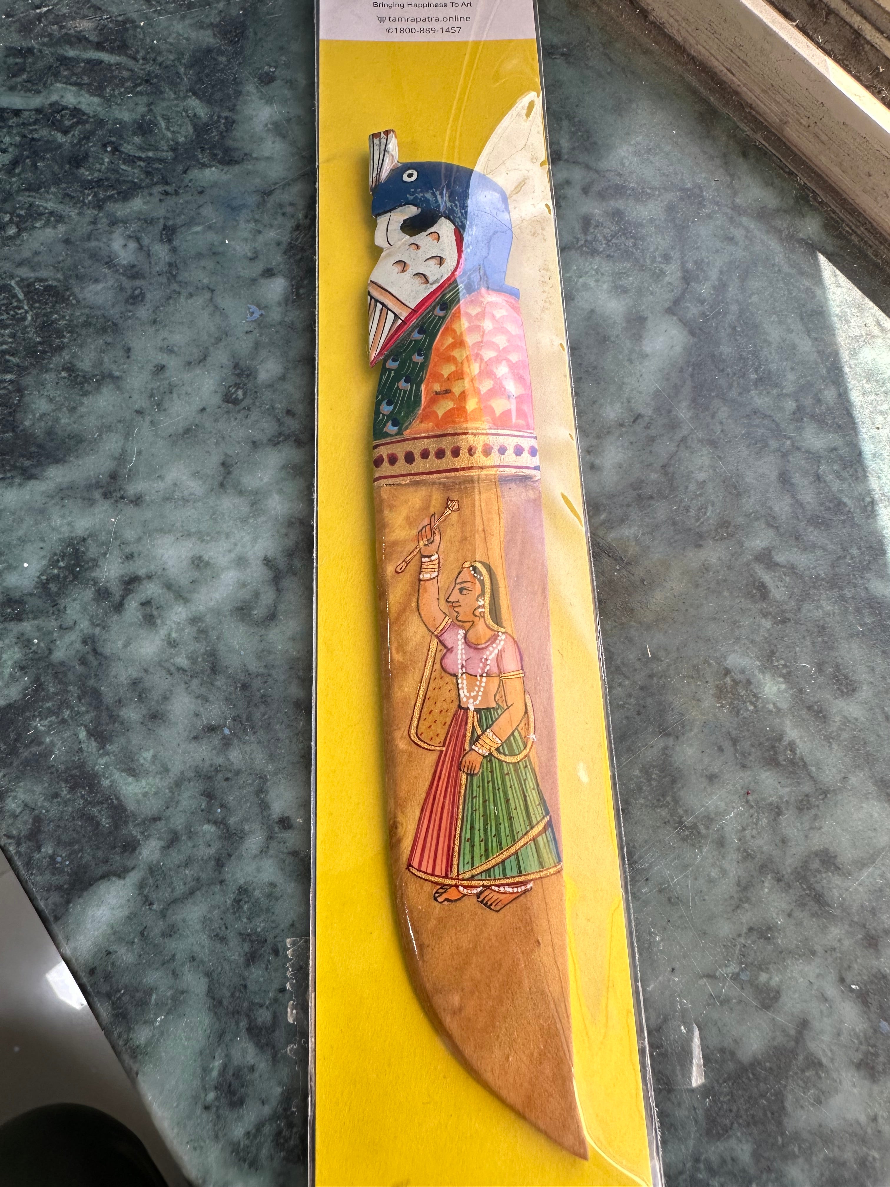 Paper Cutter Wooden Royal Series With Hand Painting Indian Art Tamrapatra