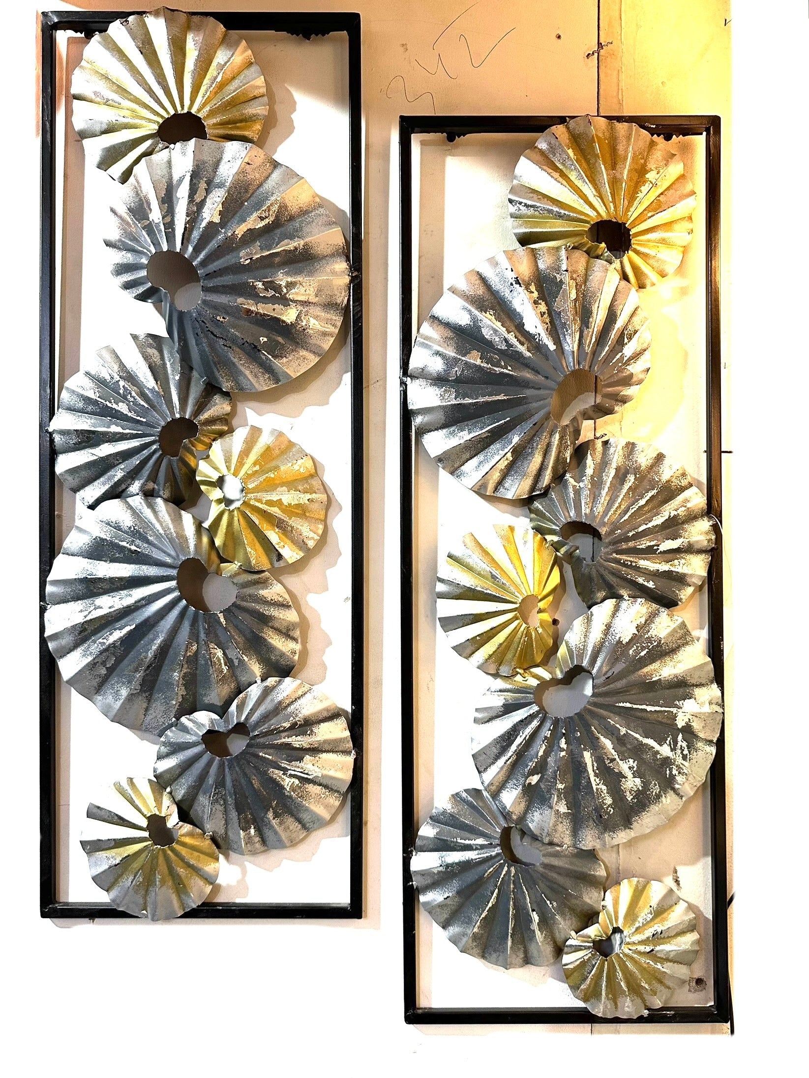 Abstract Art Frame In Set Of 2 Exclusive Metal Wall Décor Hangings By Tamrapatra