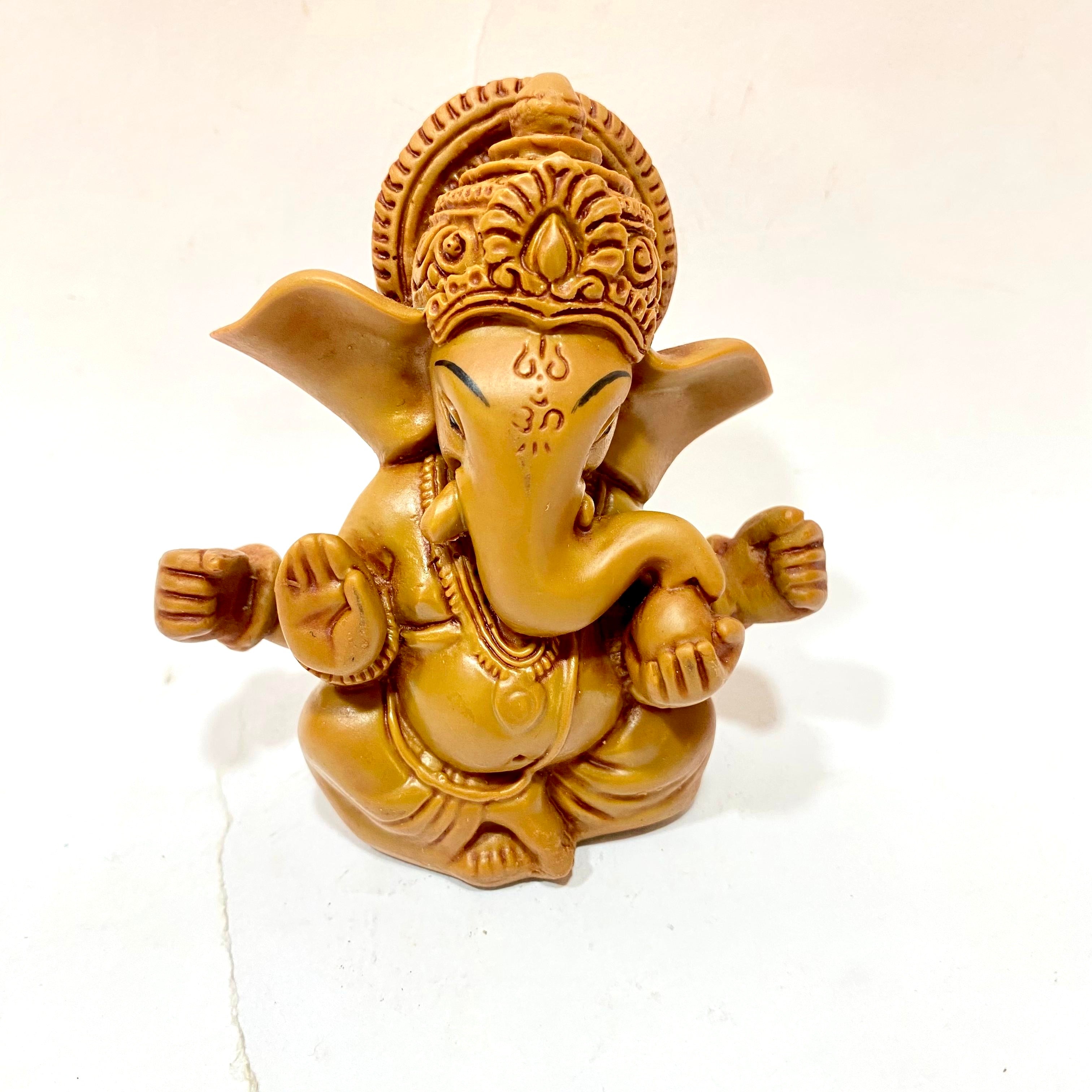 Ganesh Wooden Effect on Resin Handicrafts Spiritual Collection By Tamrapatra