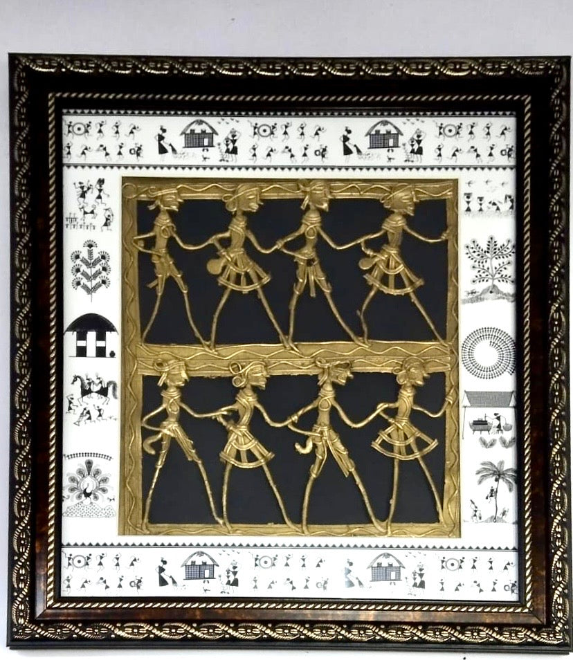 Tribal Dhokra Figures With Warli Art Frame Collection Defines Your Space Tamrapatra