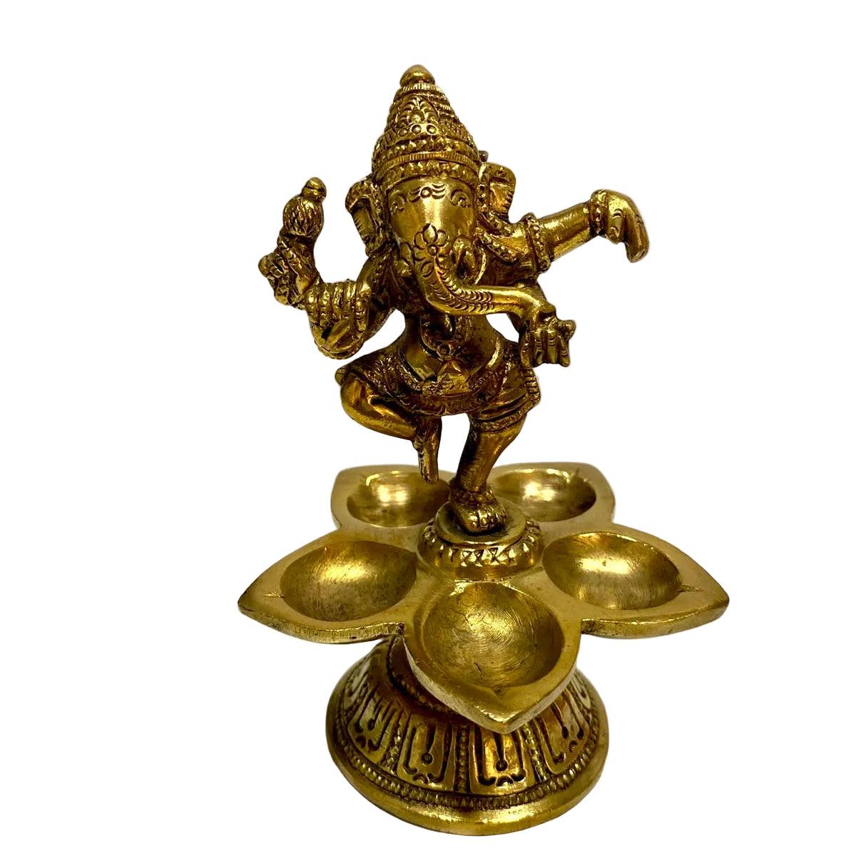 Peacock 5 Lamp Diya Pooja Accessories Exclusive Brass Art & Crafts By Tamrapatra