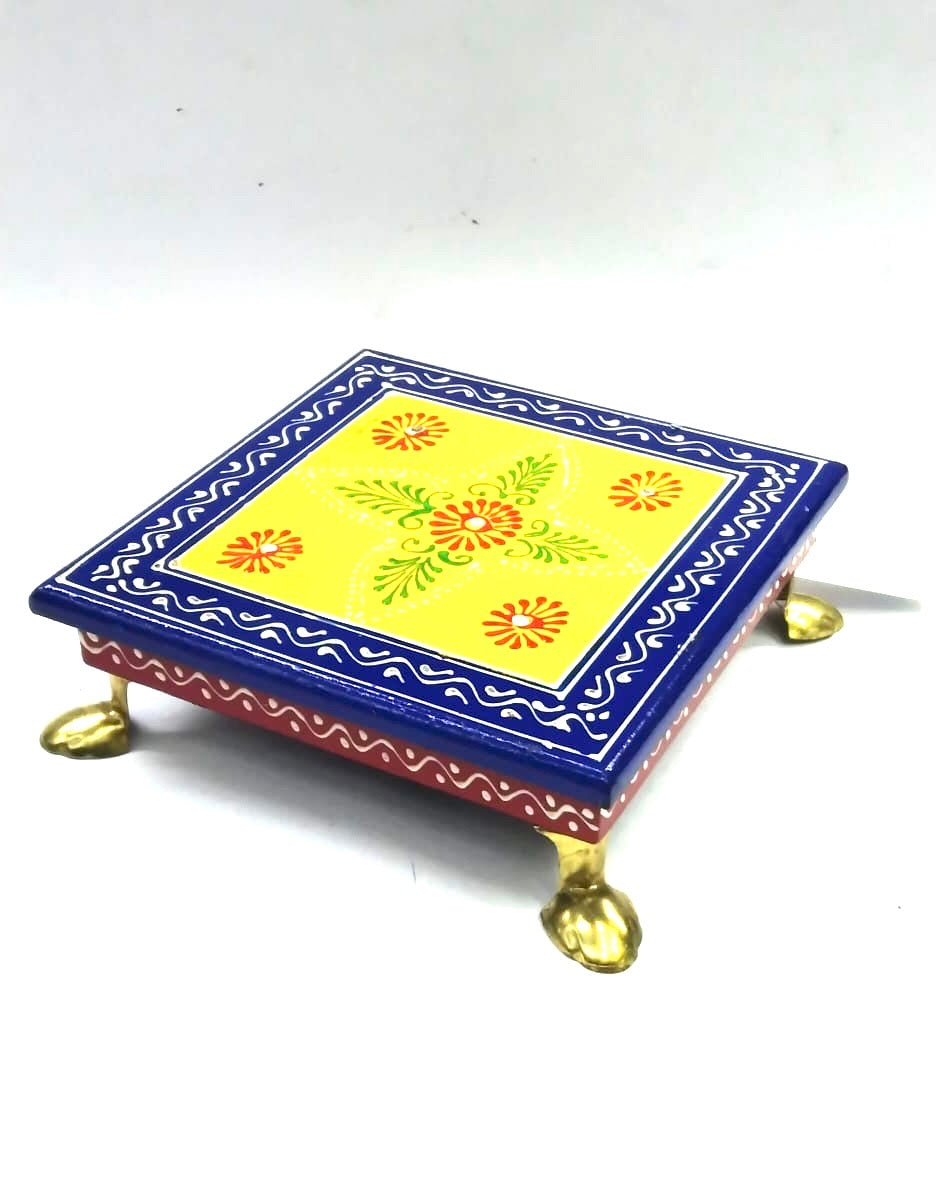 Wooden Hand Painted Bajoth Multicolor Handcrafted By Indian Artisans By Tamrapatra