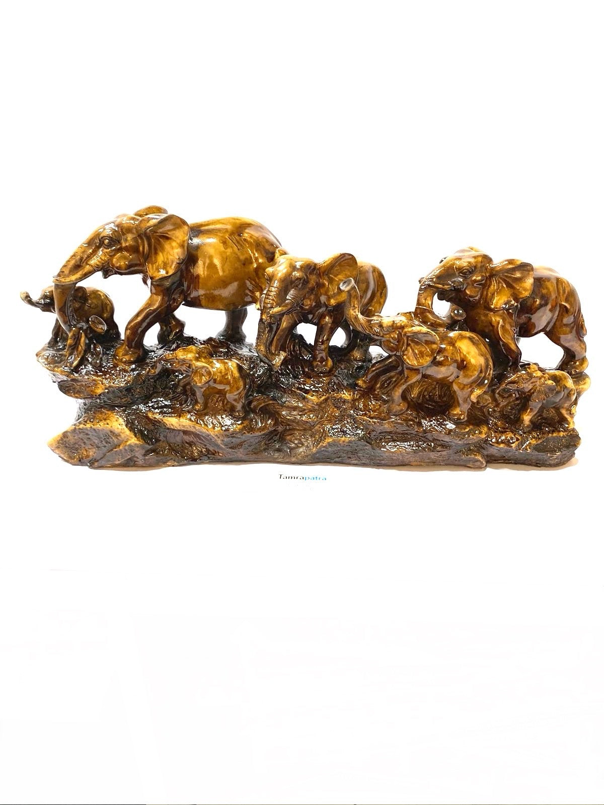 Elephant Family Resin Showpiece Home Office Interior's Choice From Tamrapatra