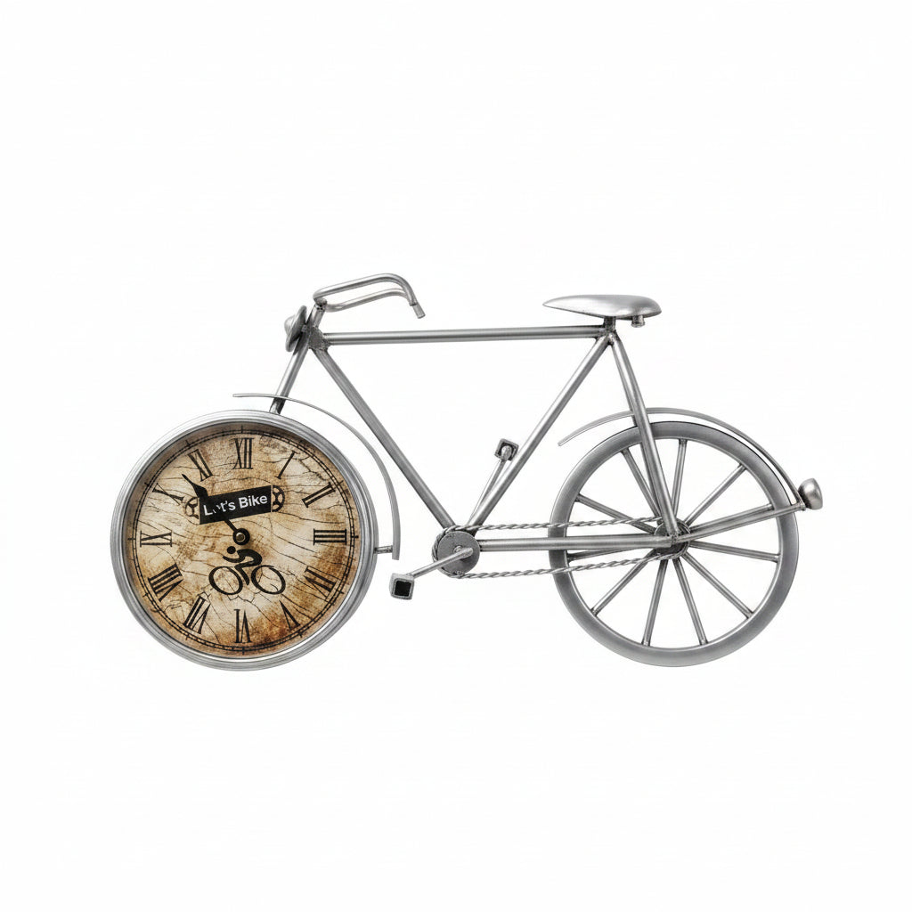 Cycle Wall Clock Metal Finish Handcrafted New Design Handcrafted By Tamrapatra - Tamrapatra