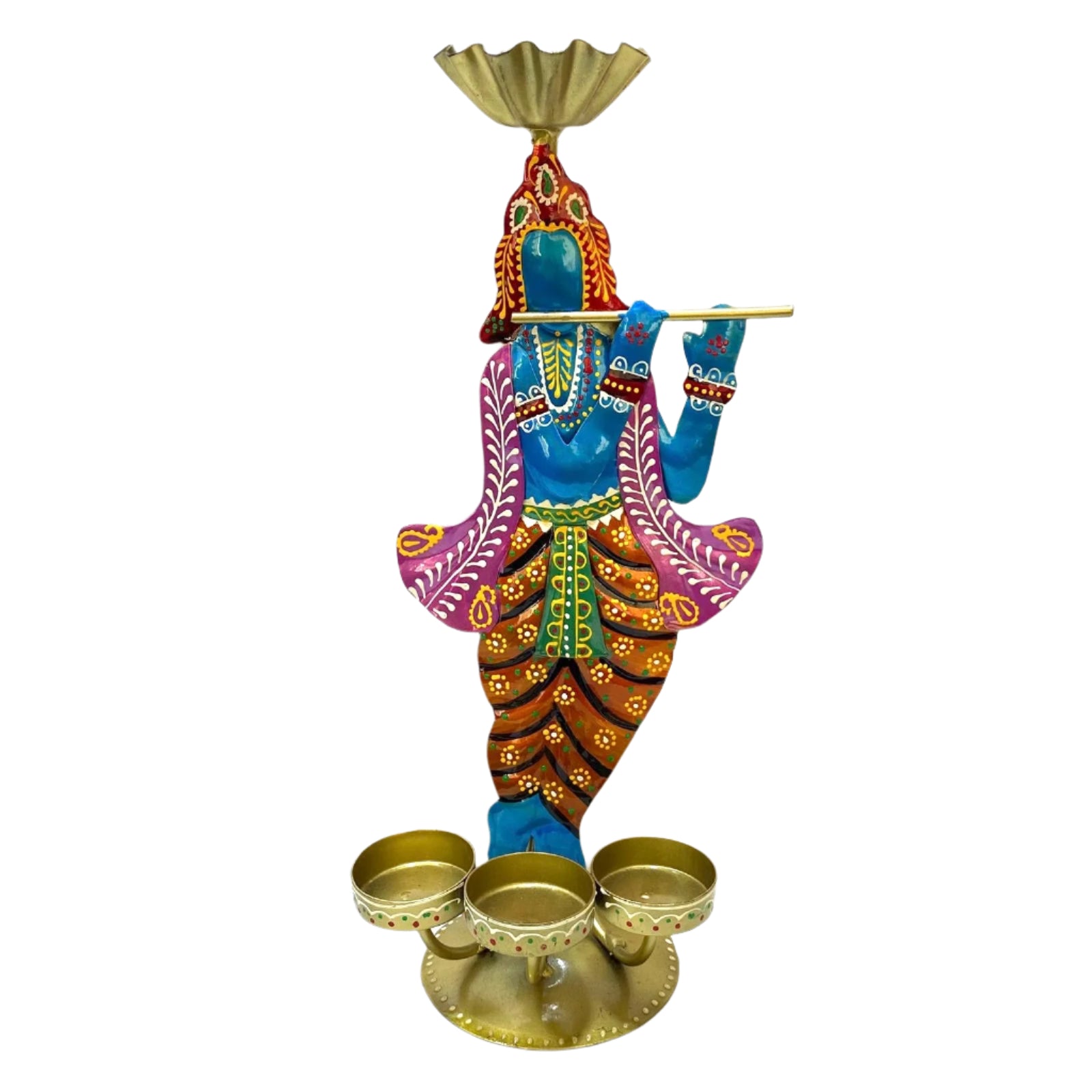 3 Metal Tea Light Holder Beautiful Hand Painted Attractive Designs From Tamrapatra