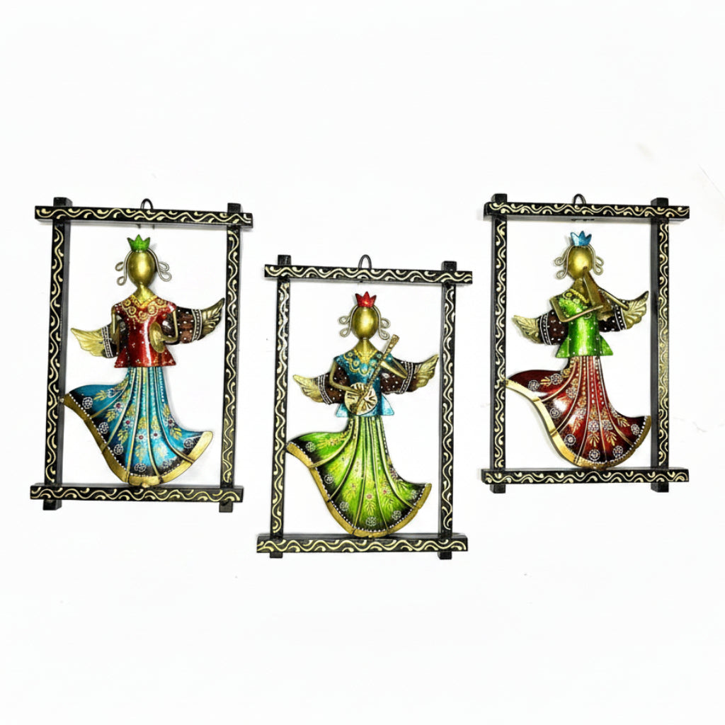 Crown Lady Musicians Frame In Options Home Metal Wall Art Designs Tamrapatra