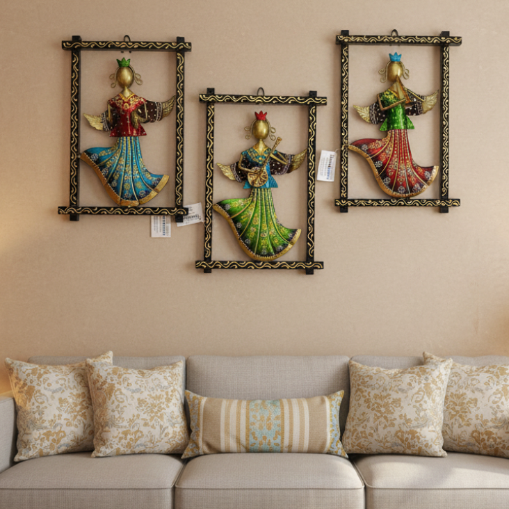 Crown Lady Musicians Frame In Options Home Metal Wall Art Designs Tamrapatra