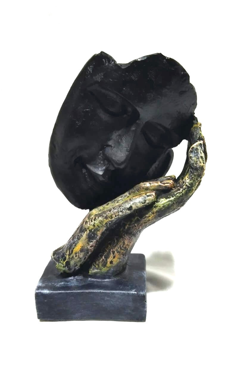 Resin Art Series Man Statue Face Sculpture Modern Abstract Art By Tamrapatra